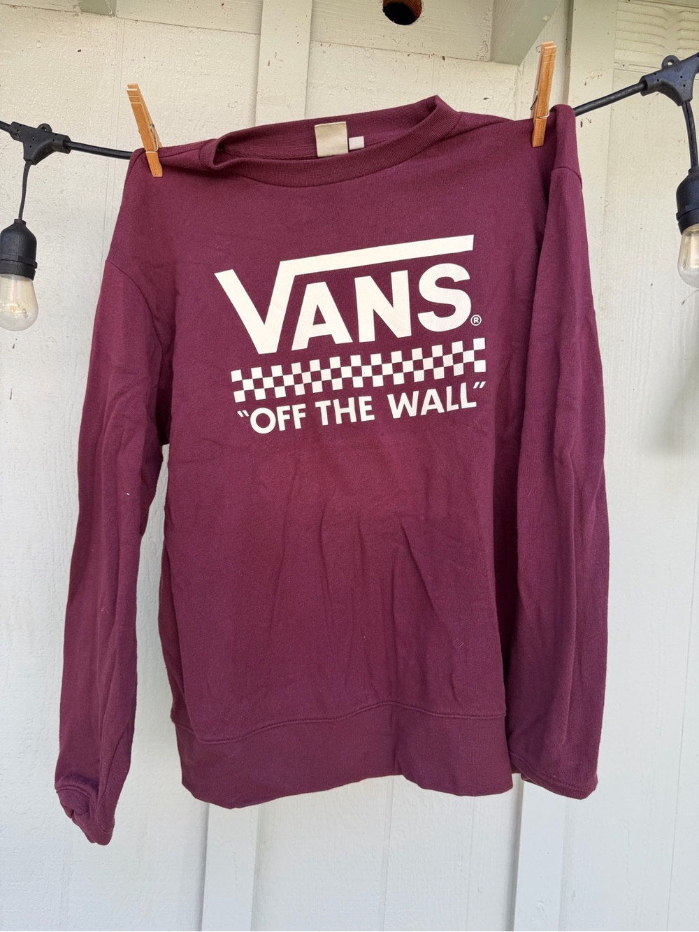 Vans Men's Maroon Crewneck with White Logo